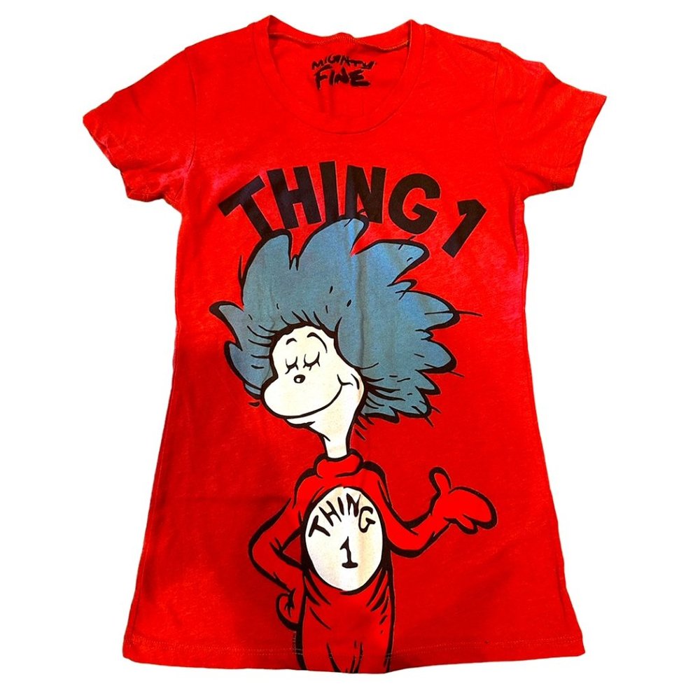 Mighty Fine V-Neck Shirt Red, Small Girls Like New